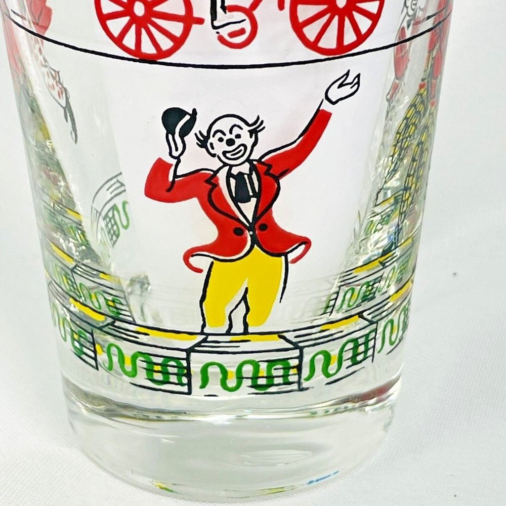 Vintage Libbey Glass Co. Fun Circus Highball Glasses 16 Ounce Tumbler Gold Rim - Picture 11 of 16